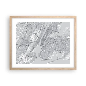 Póster en marco roble claro - Anatomía de una metrópolis - 50x40 cm