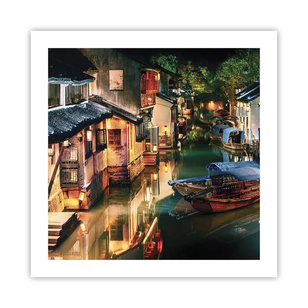 Póster - Noche en una calle china - 50x50 cm