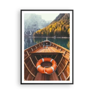 Póster en marco negro - Viaje a la montaña - 70x100 cm