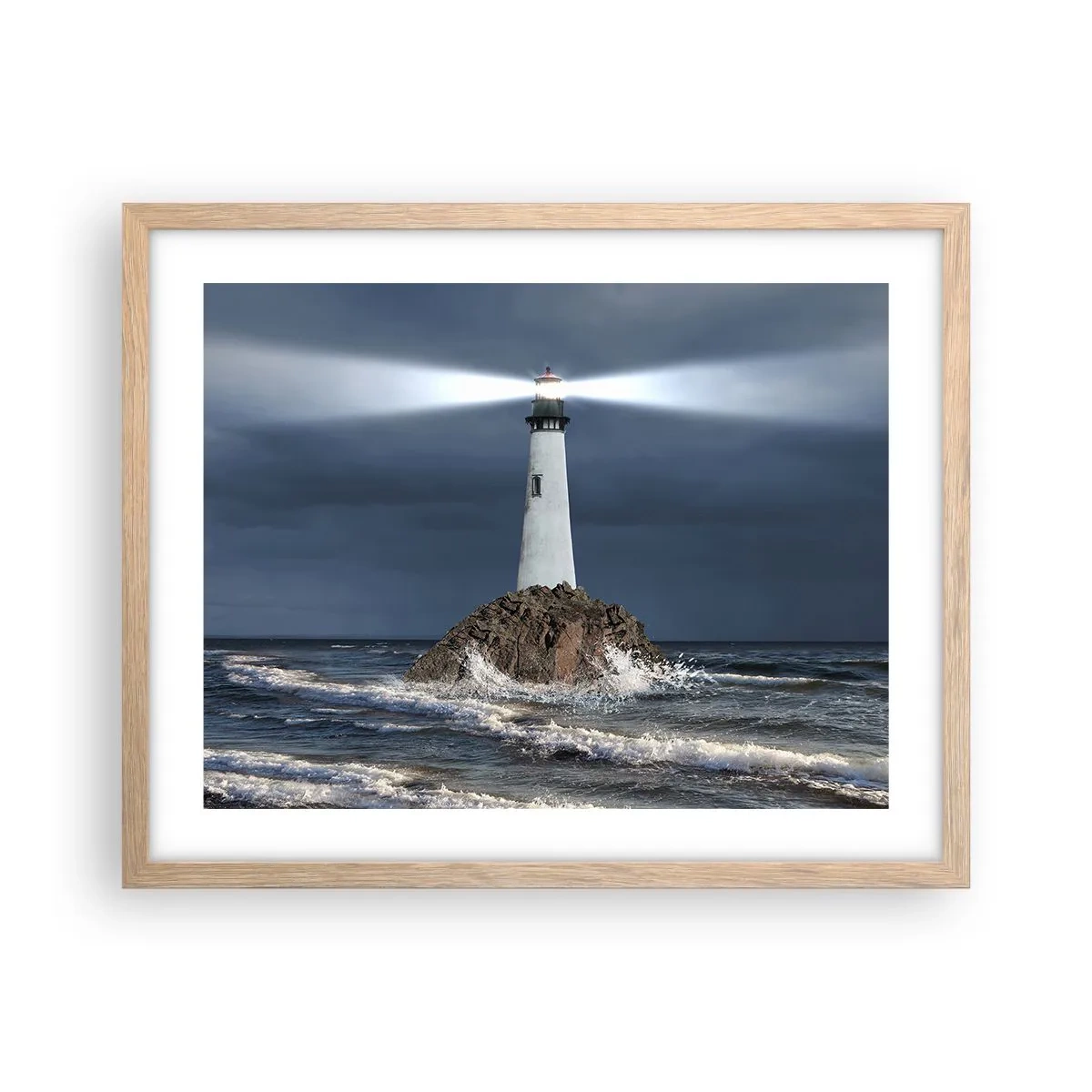 Póster en marco roble claro - ¡Aquí... aquí... aquí! - 50x40 cm