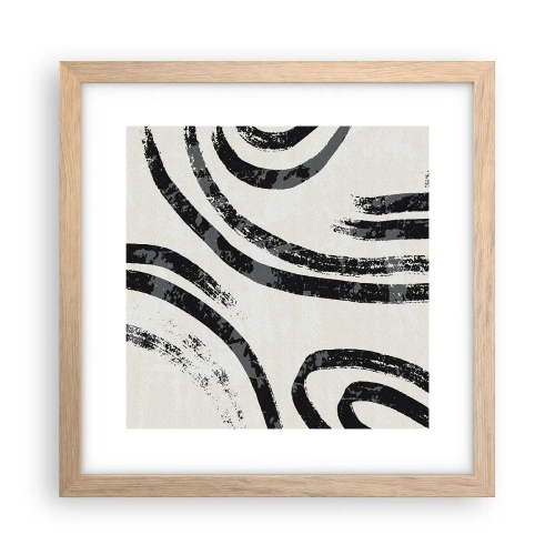 Póster en marco roble claro - A medias - 30x30 cm