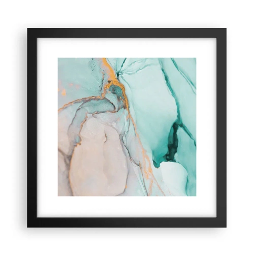 Póster en marco negro - Danza de formas y colores - 30x30 cm