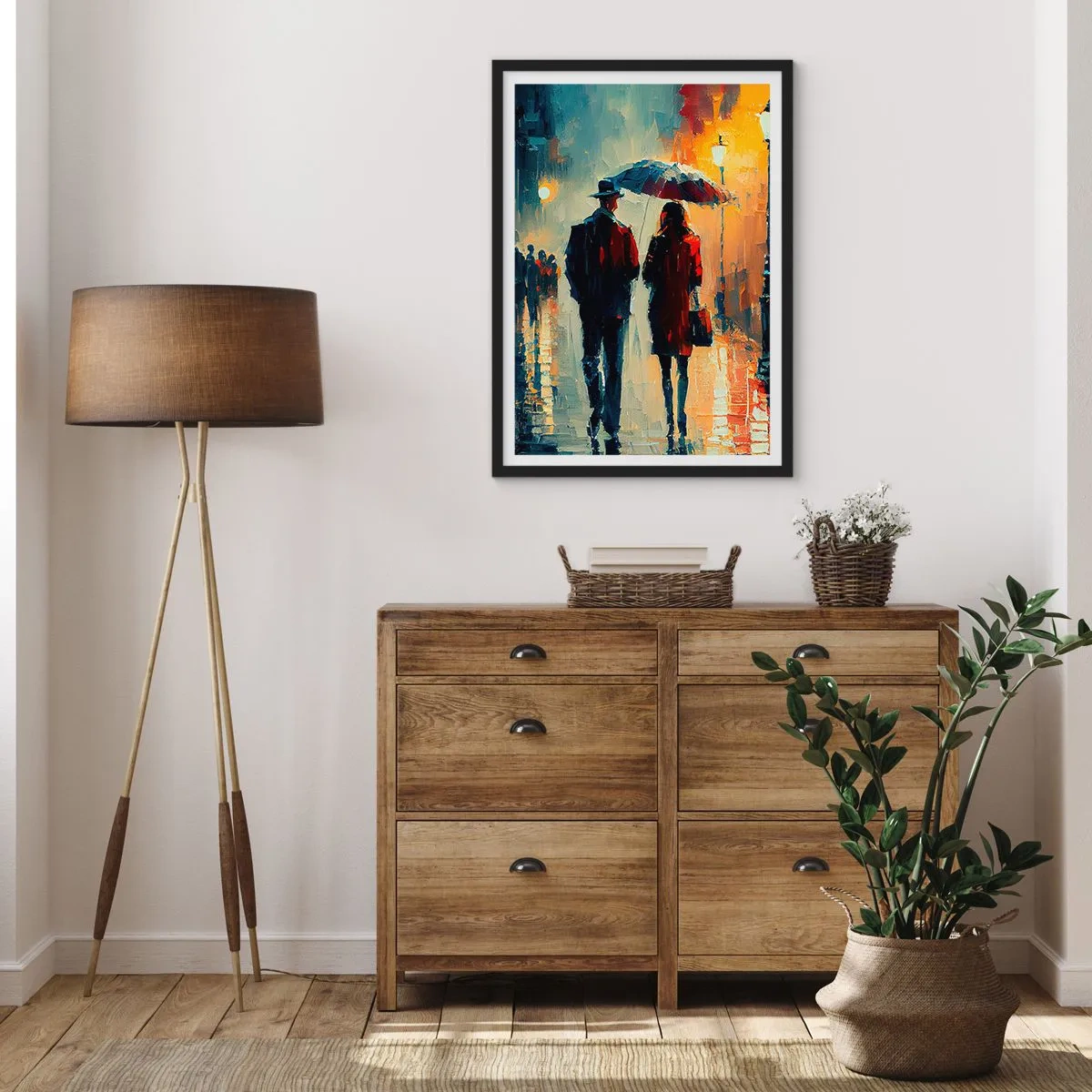 Póster en marco negro - Historia de amor urbana - 30x40 cm