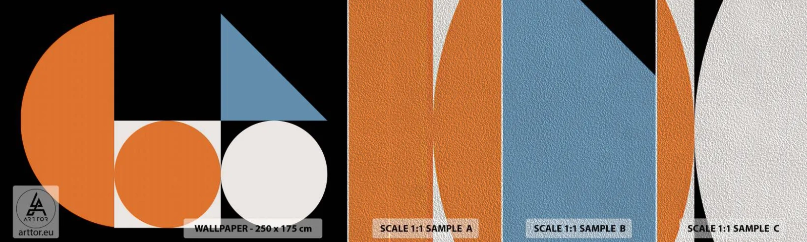 Muestra de fotomural Premium Sand - Diseño con figuras - Abstracción, Gráficos, Patrón geométrico - 100x30 cm