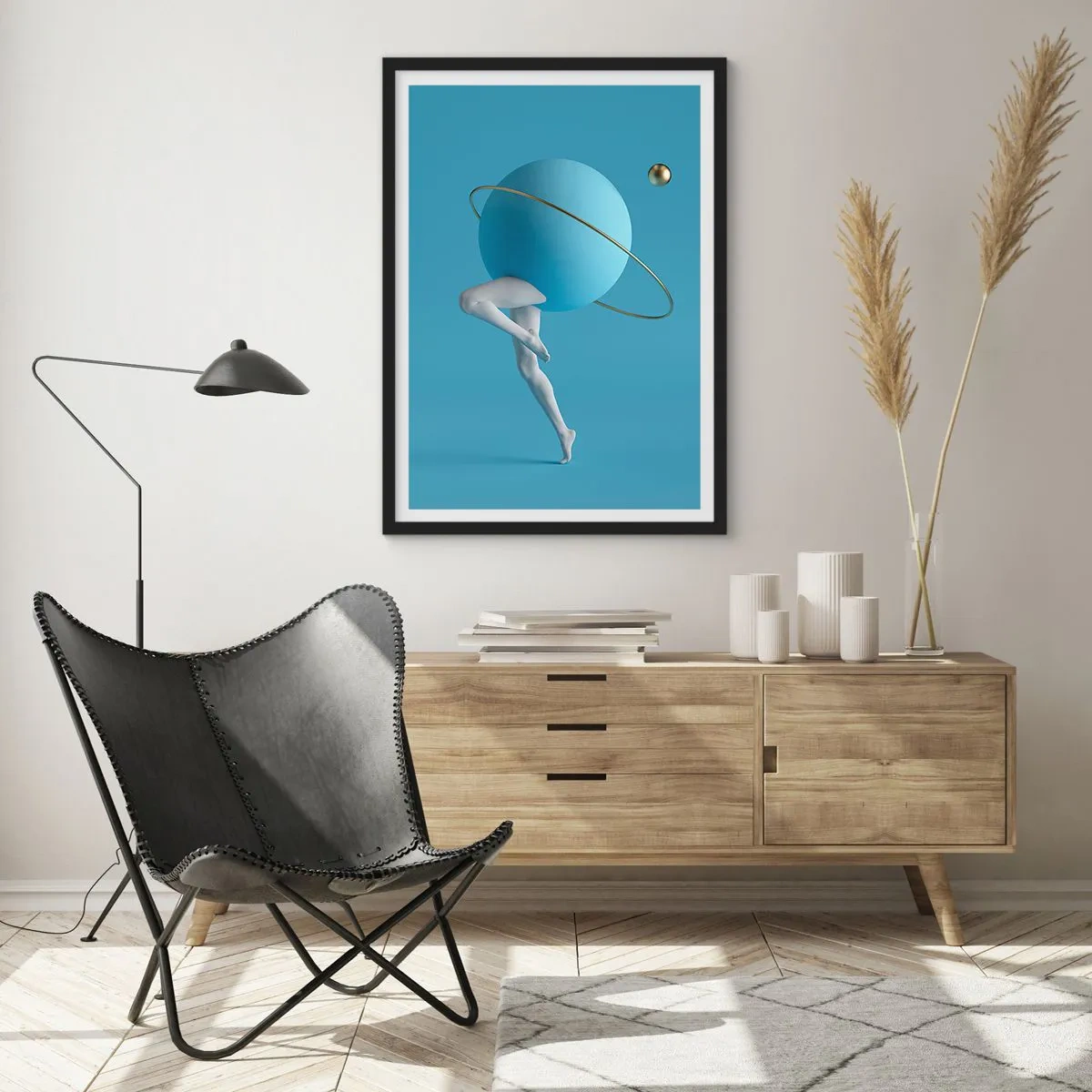 Póster en marco negro - Y los planetas se vuelven locos - 61x91 cm