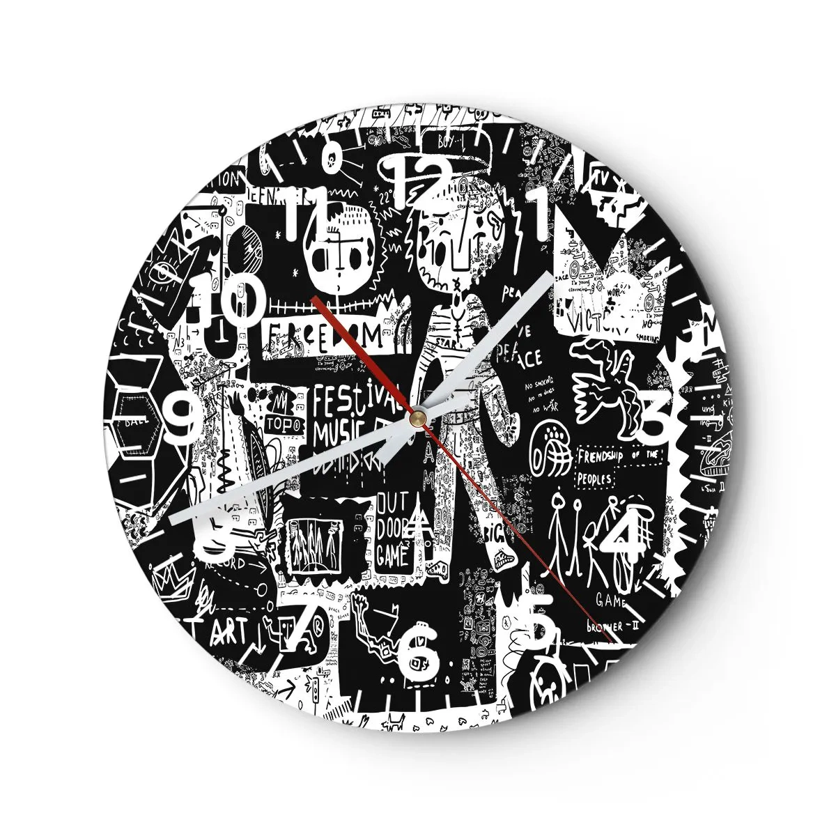 Reloj de pared - Reloj de vidrio - La juventud espiritual de la ley y la alegría - 40x40 cm