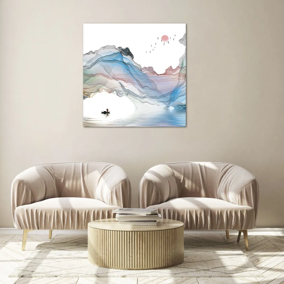 Cuadro sobre vidrio - Impresiones sobre Vidrio - Hacia las montañas de cristal - 30x30 cm