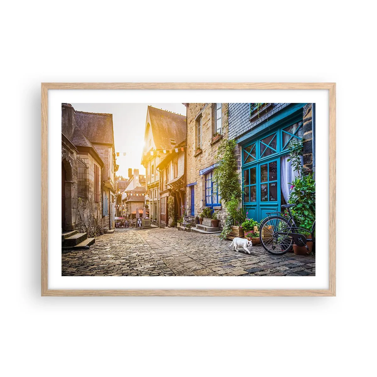 Póster en marco roble claro - El fantasma blanco de la ciudad - 70x50 cm