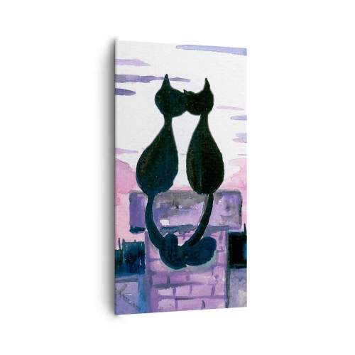 Cuadro sobre lienzo - Impresión de Imagen - Cita bajo la luna - 65x120 cm