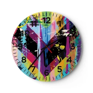 Reloj de pared - Reloj de vidrio - De arriba a abajo - 40x40 cm