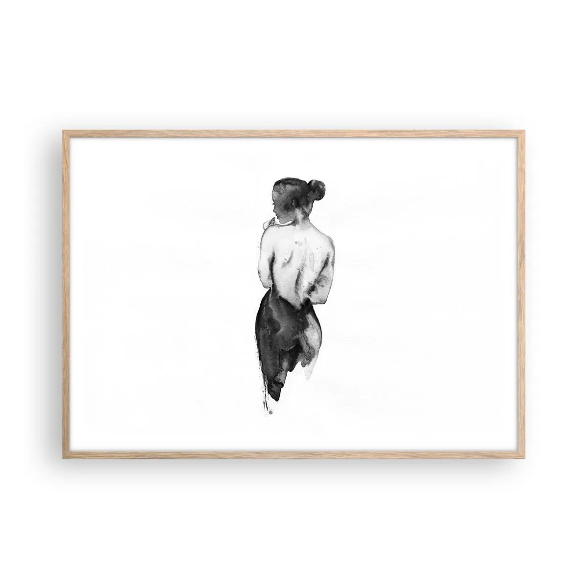 Póster en marco roble claro - Sin ella el mundo deja de tener sentido - 100x70 cm