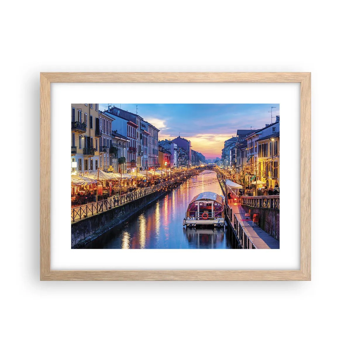 Póster en marco roble claro - Una noche de luz y diversión - 40x30 cm
