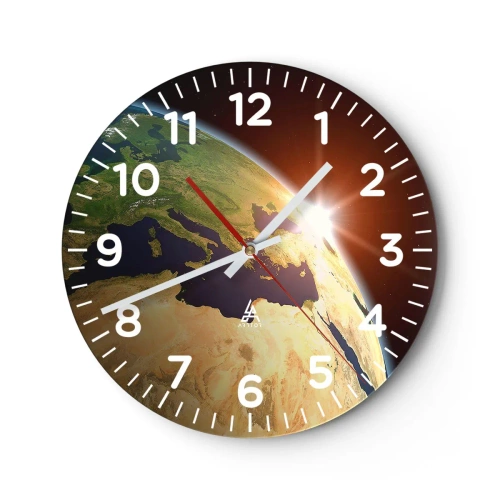 Reloj de pared - Reloj de vidrio - Amanecer - 30x30 cm