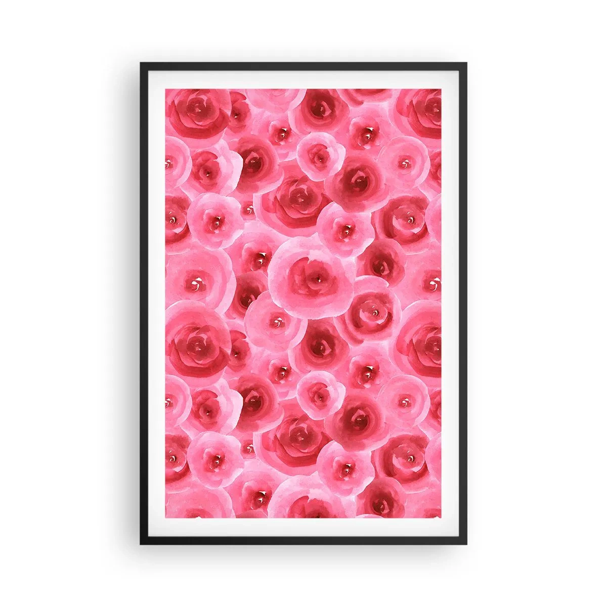 Póster en marco negro - Rosas abajo y arriba - 61x91 cm