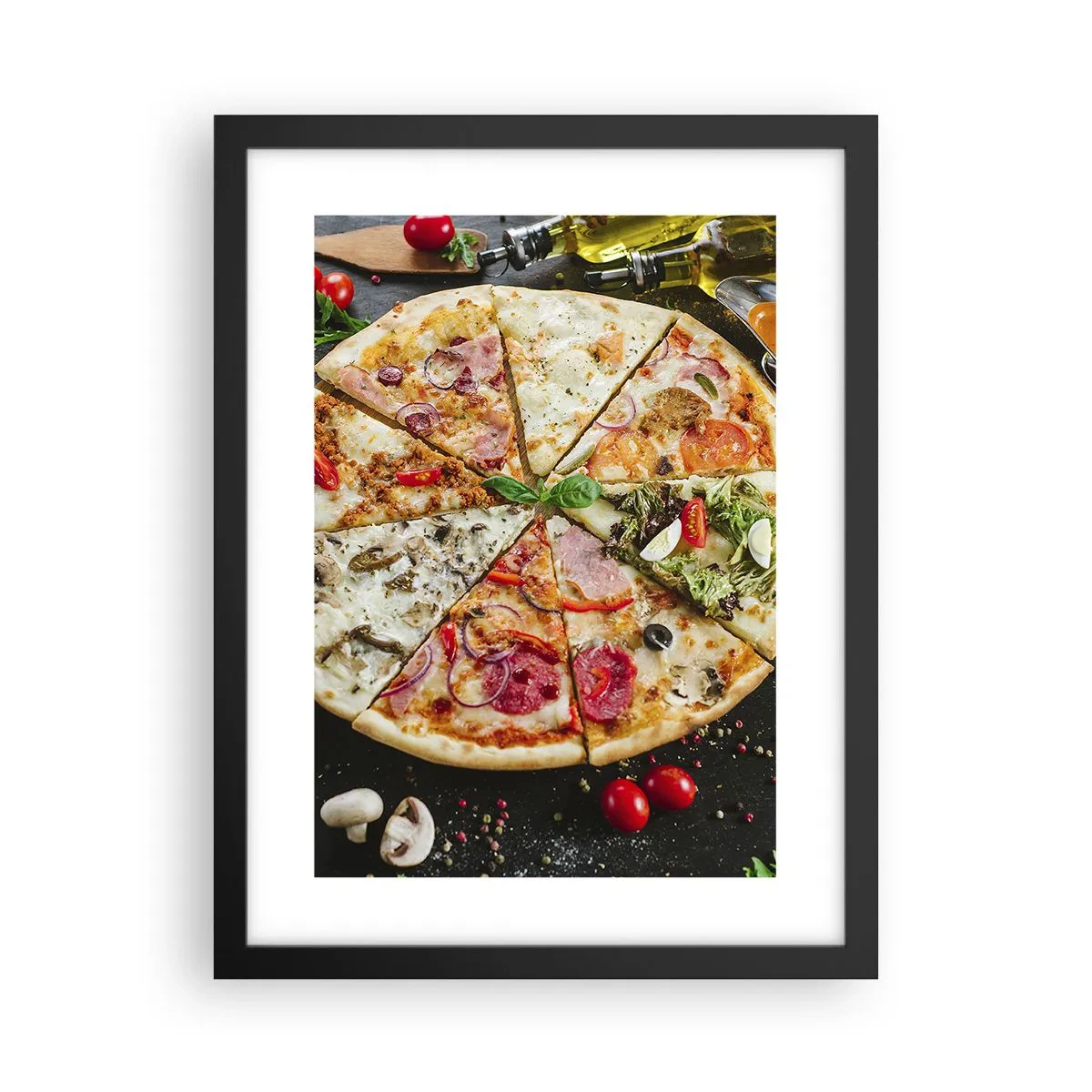 Póster en marco negro - Una gama de gustos - 30x40 cm