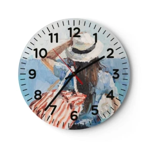 Reloj de pared - Reloj de vidrio - Bienvenida a tus vacaciones - 30x30 cm