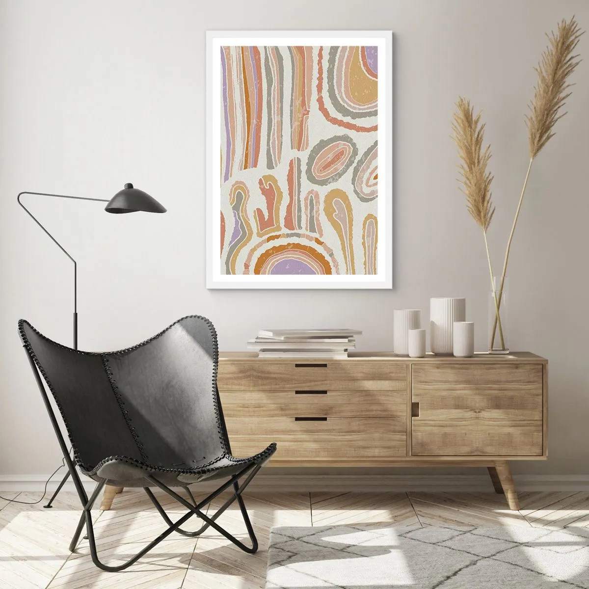 Póster en marco blanco - Cortes transversales llenos de color - 30x40 cm