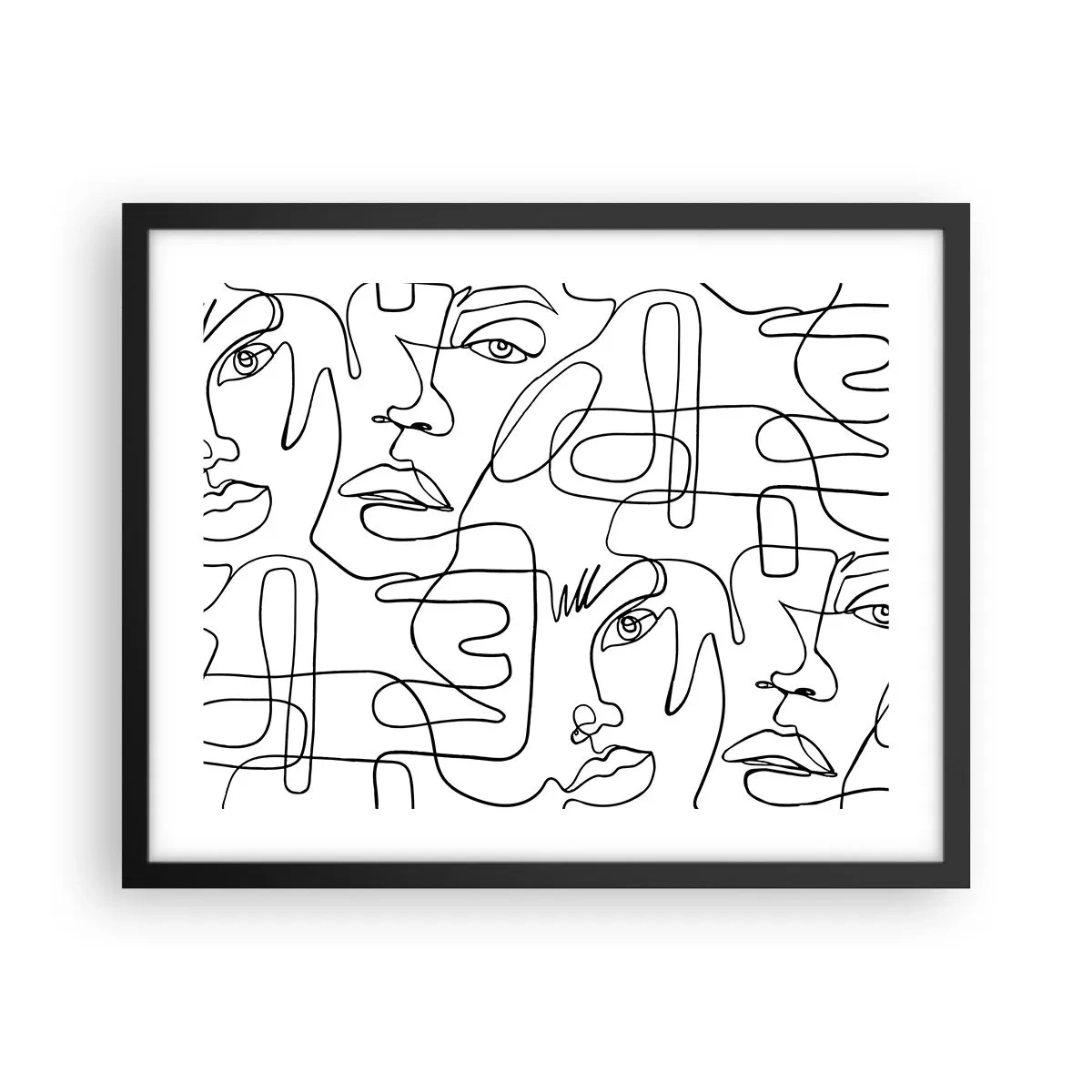 Póster en marco negro - Entre emociones enredadas - 50x40 cm