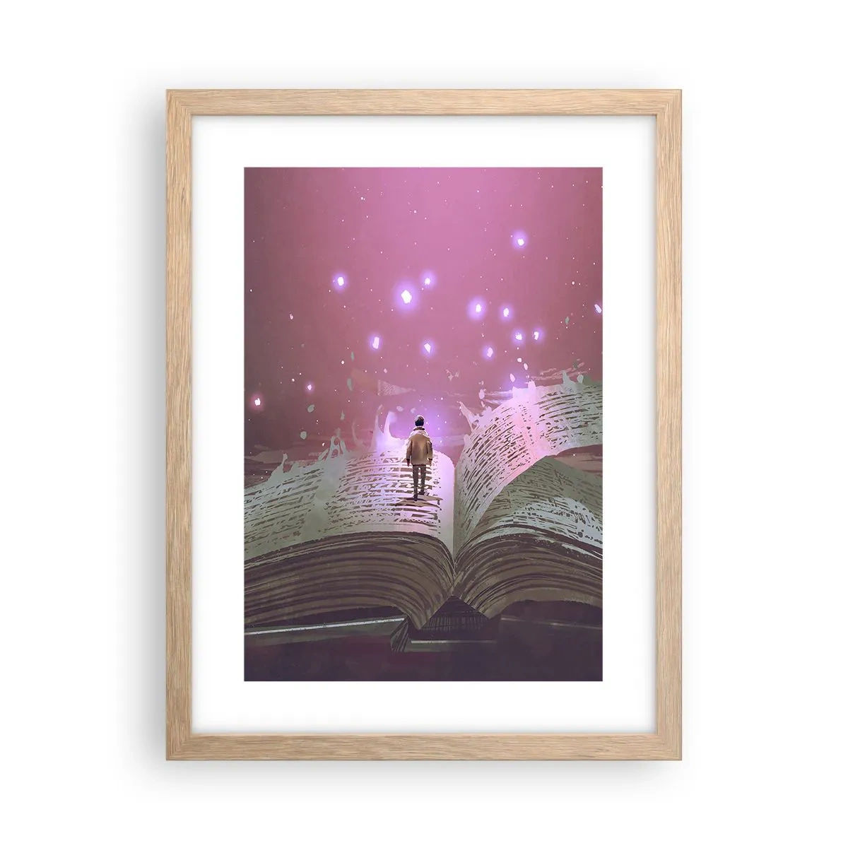 Póster en marco roble claro - Una invitación a otro mundo - 30x40 cm