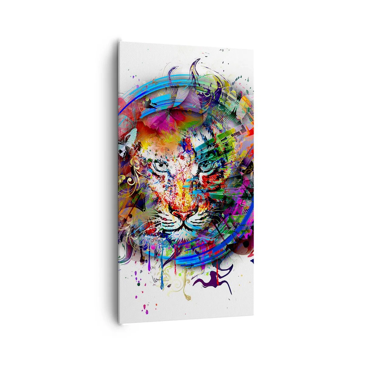 Cuadro sobre lienzo - Impresión de Imagen - Al acecho tras la cortina arco iris - 65x120 cm