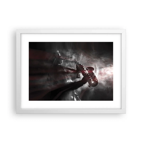 Póster en marco blanco - En el vapor del jazz - 40x30 cm