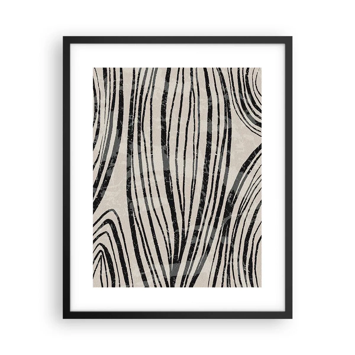 Póster en marco negro - Salpicadura de líneas - 40x50 cm