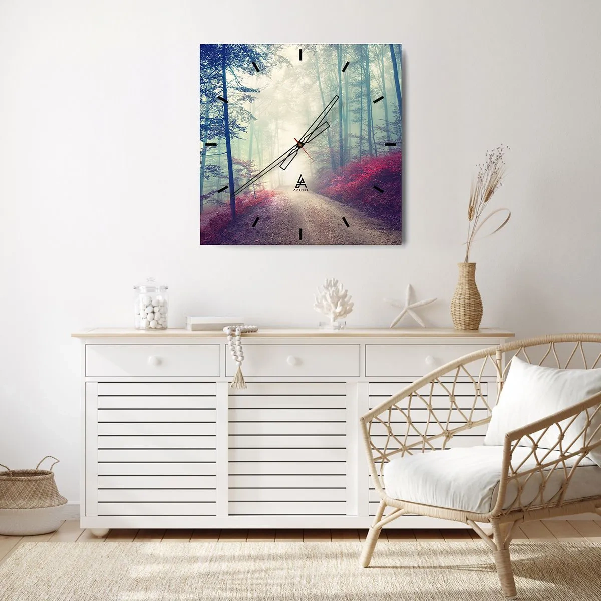 Reloj de pared - Reloj de vidrio - Qué bueno es levantarse al amanecer - 30x30 cm