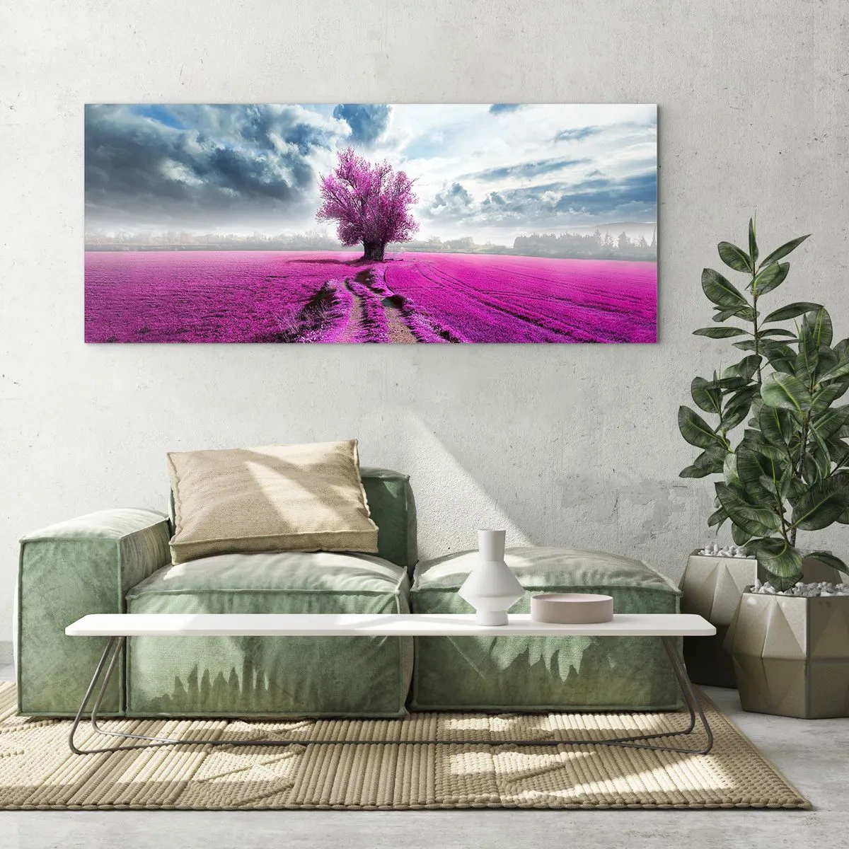 Cuadro sobre vidrio - Impresiones sobre Vidrio - El brezal - un encanto - 100x40 cm
