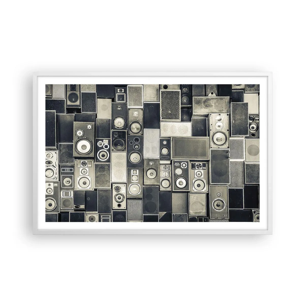 Póster en marco blanco - Y todo fluye - 91x61 cm
