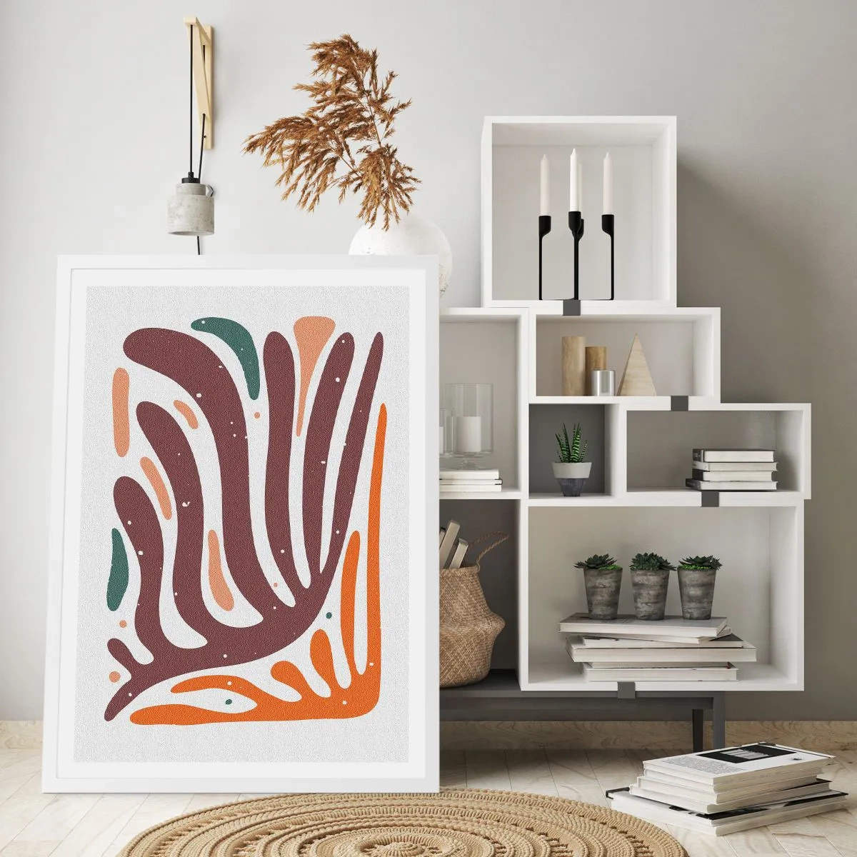Póster en marco blanco - Composición orgánica - 70x100 cm