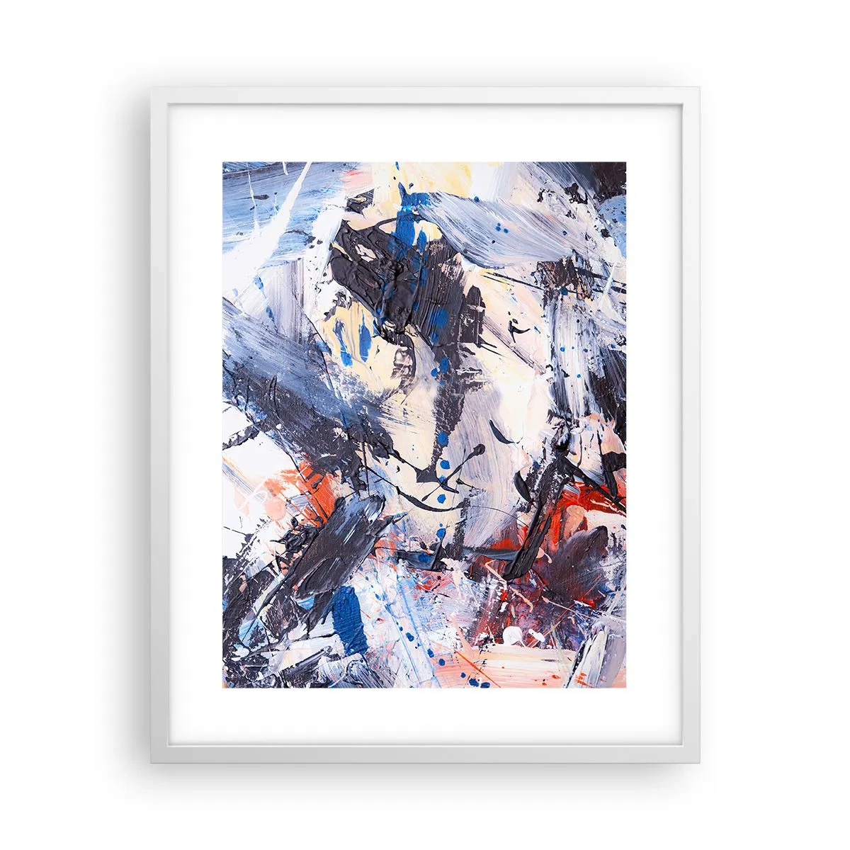 Póster en marco blanco - Danza loca de la abstracción - 40x50 cm