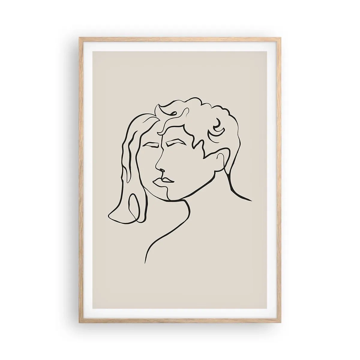 Póster en marco roble claro - Y se convirtieron en uno - 70x100 cm