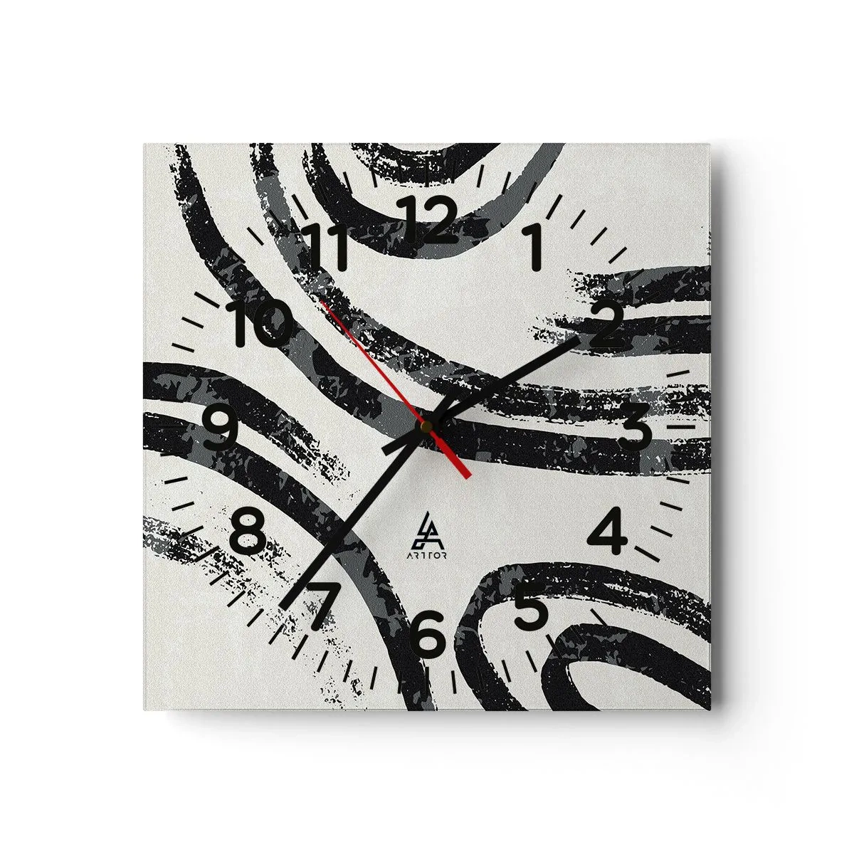 Reloj de pared - Reloj de vidrio - A medias - 30x30 cm