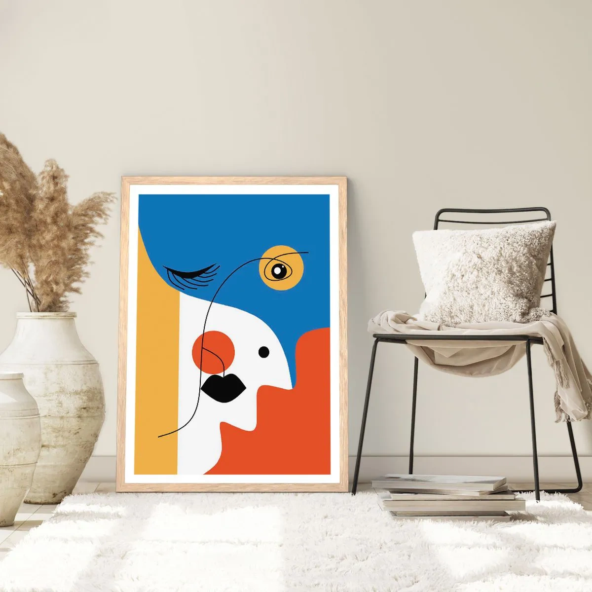 Póster en marco roble claro - Retrato deconstruido - 30x40 cm