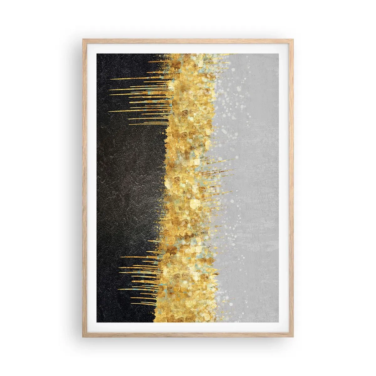 Póster en marco roble claro - Hacia arriba y hacia abajo - 70x100 cm