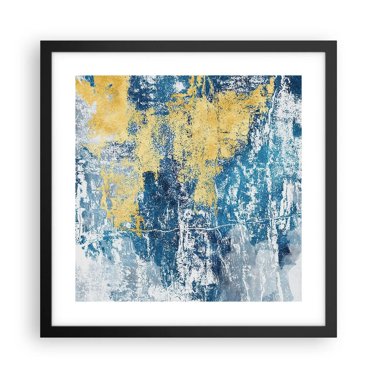 Póster en marco negro - Una abstracción serena - 40x40 cm