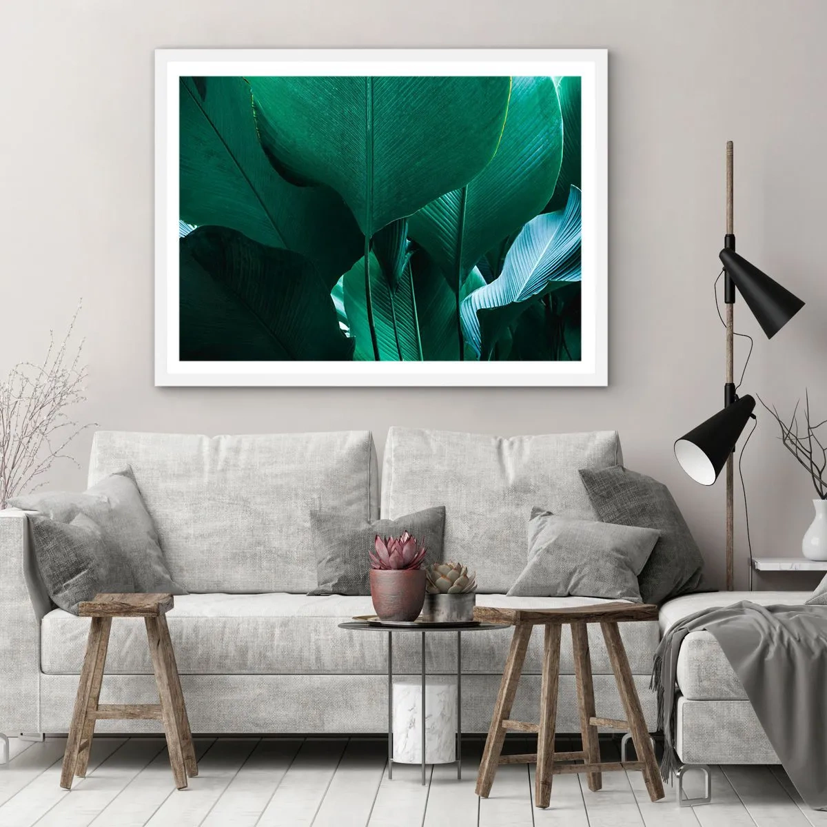 Póster en marco blanco - De cara a la luz - 100x70 cm