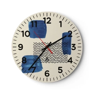 Reloj de pared - Reloj de vidrio - Un cuarteto abstracto - 30x30 cm