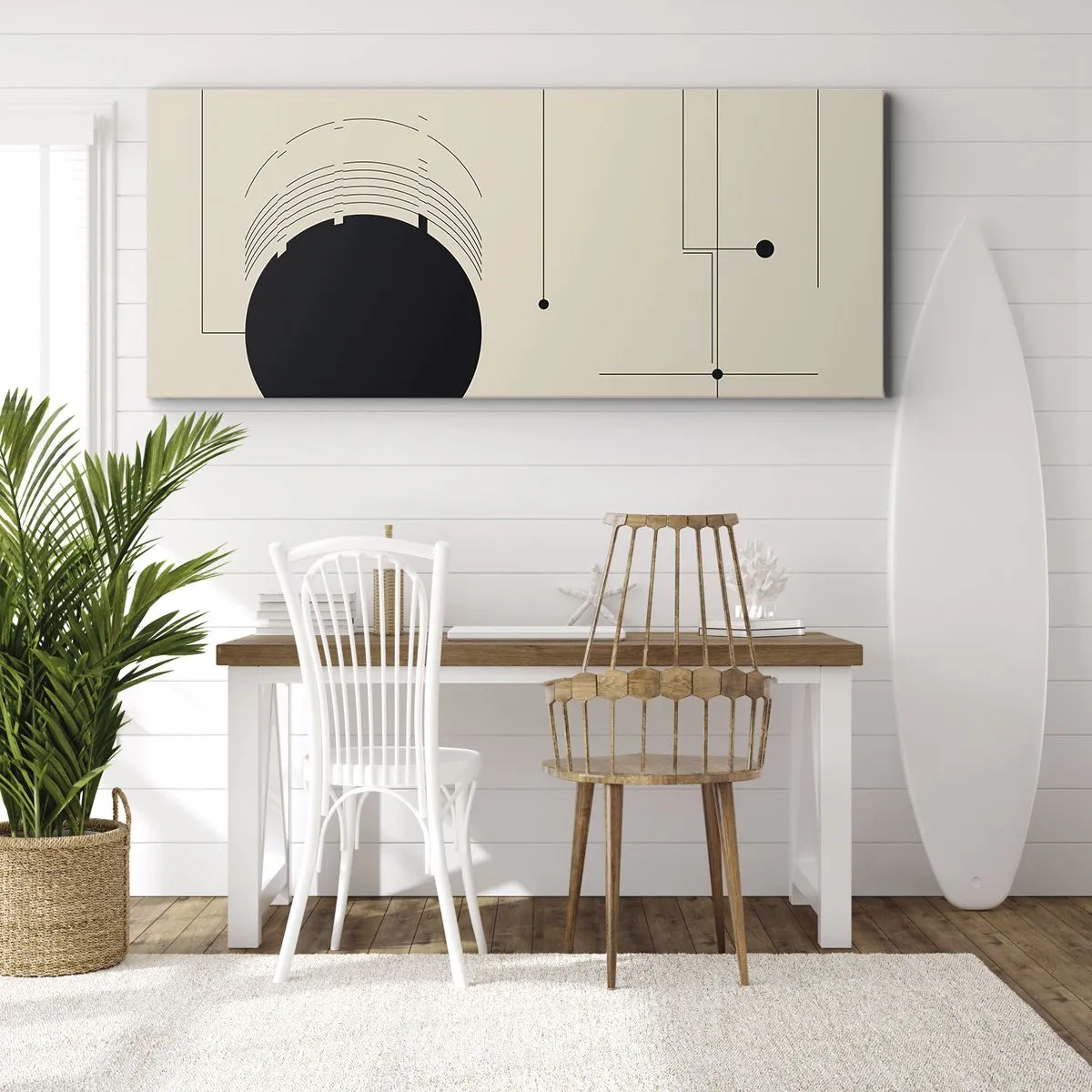 Cuadro sobre lienzo - Impresión de Imagen - Composición elástica y dinámica - 100x40 cm