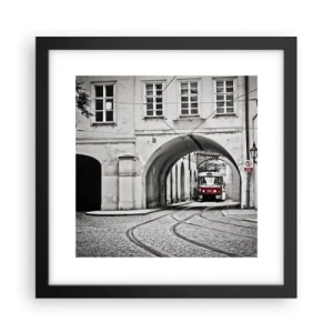 Póster en marco negro - A través del laberinto urbano - 30x30 cm