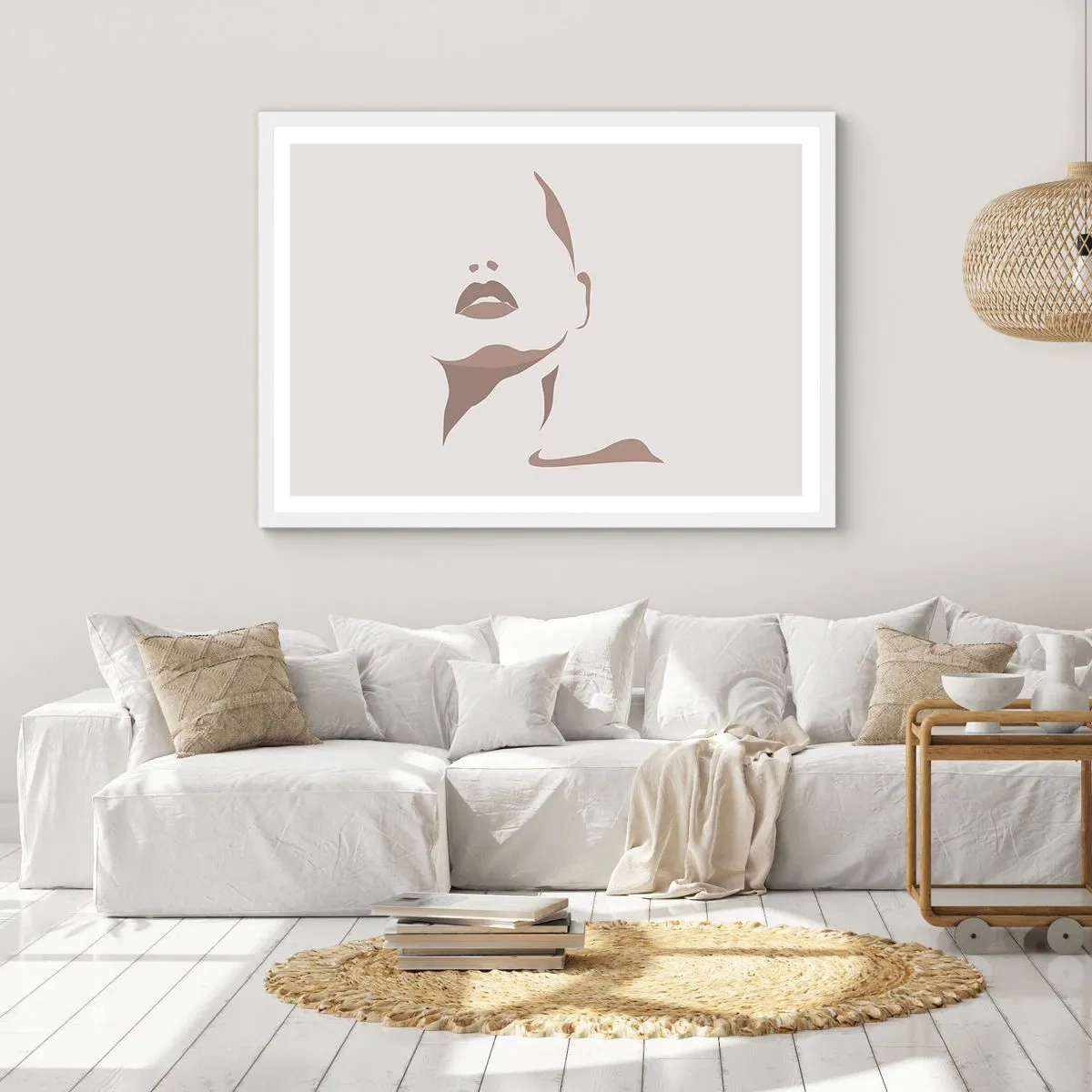 Póster en marco blanco - Creación a partir de la luz y la sombra - 91x61 cm