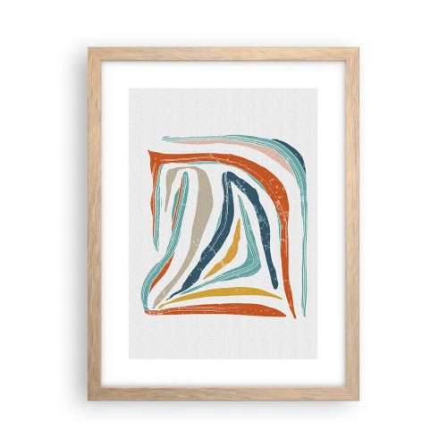 Póster en marco roble claro - Abstracción sonriente y amistosa - 30x40 cm