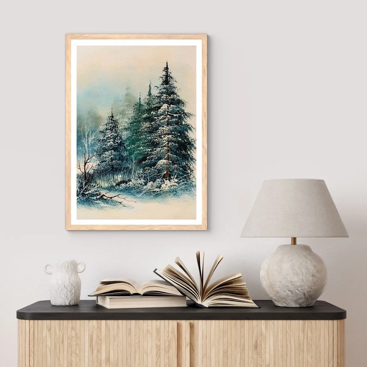 Póster en marco roble claro - Preparados para la Navidad - 30x40 cm