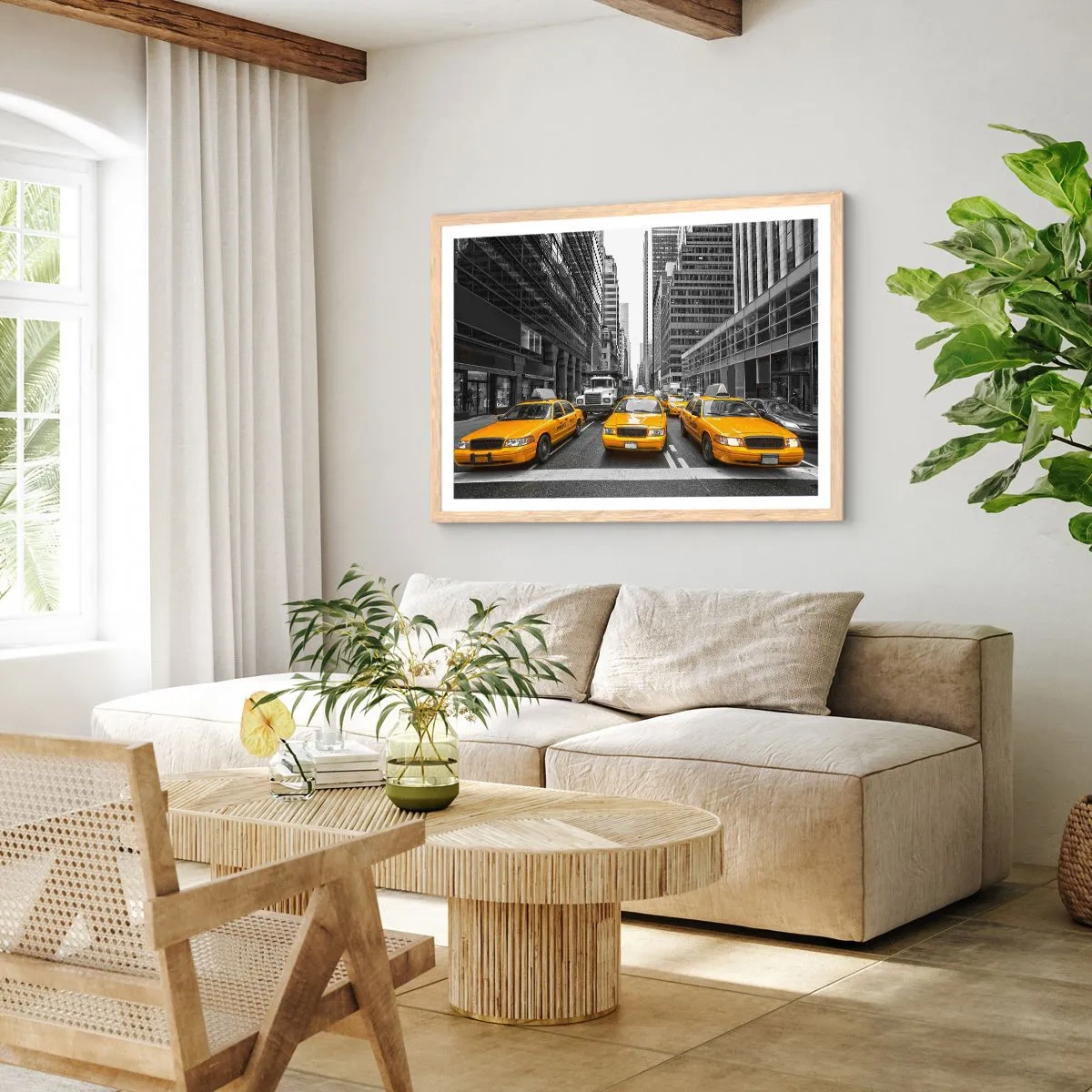 Póster en marco roble claro - Nosotros somos los que damos color a la ciudad - 91x61 cm