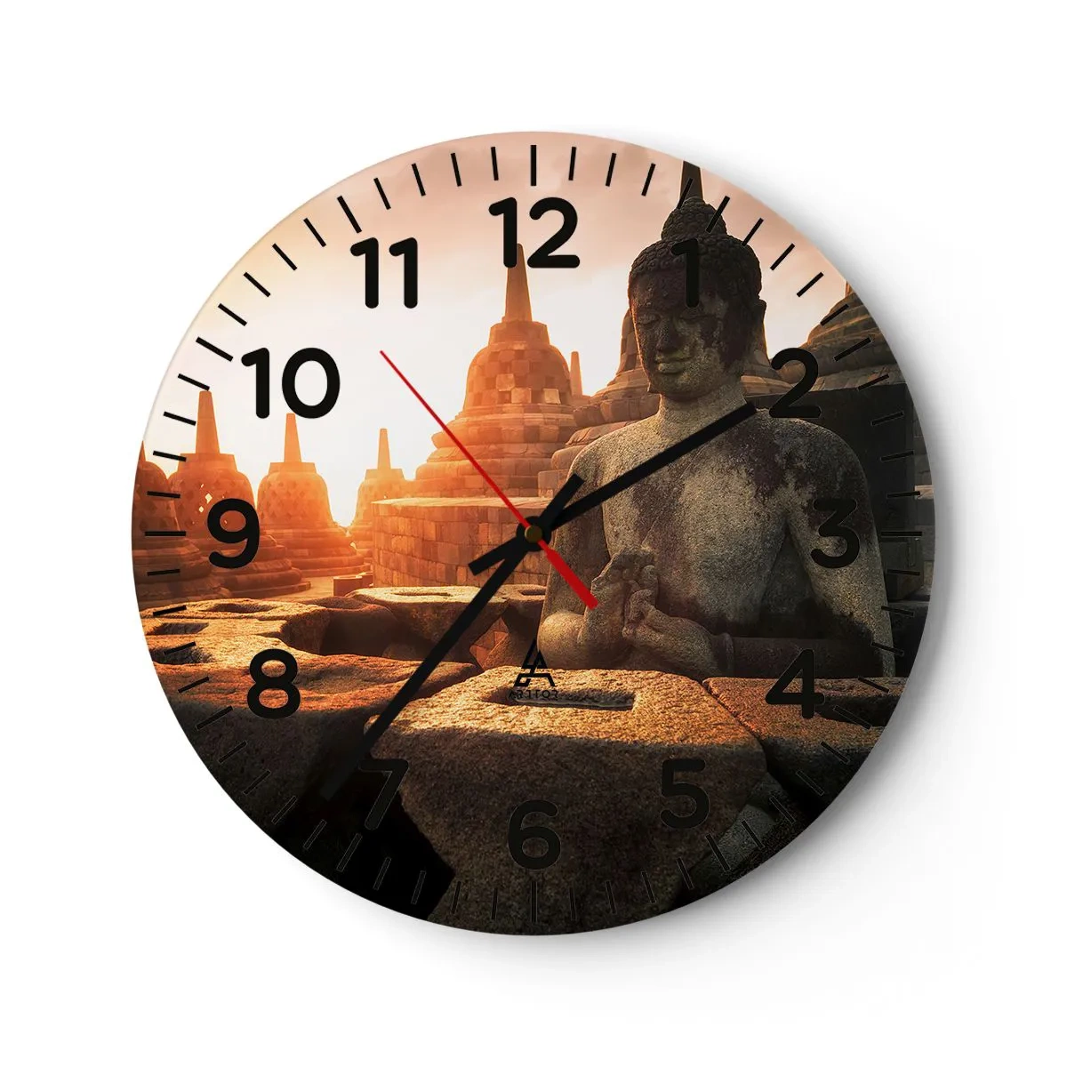 Reloj de pared - Reloj de vidrio - Tiempo de gran sabiduría - 40x40 cm