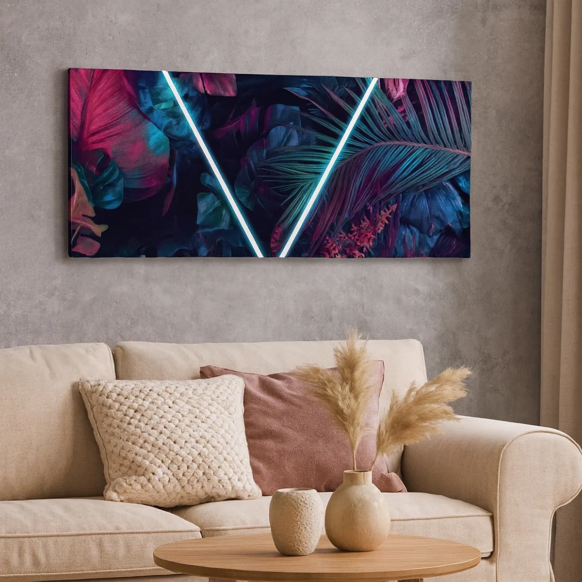 Cuadro sobre lienzo - Impresión de Imagen - Jardín fluorescente - 30x30 cm