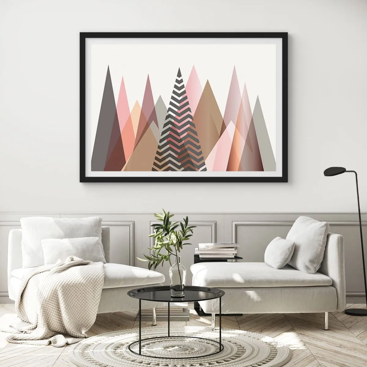 Póster en marco negro - Una visión piramidal - 50x40 cm