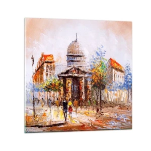 Cuadro sobre vidrio - Impresiones sobre Vidrio - Un paseo parisino - 30x30 cm