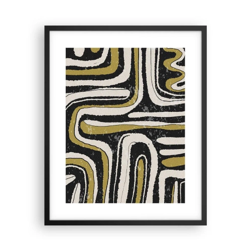 Póster en marco negro - Composición: tramos y callejones - 40x50 cm