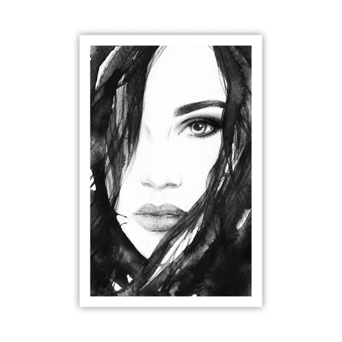 Póster - Retrato de una dama en blanco y negro - 61x91 cm